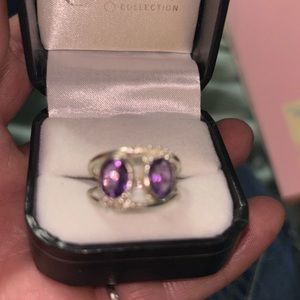 Double amethyst ring